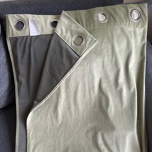 Olive Green Grommet Curtains
